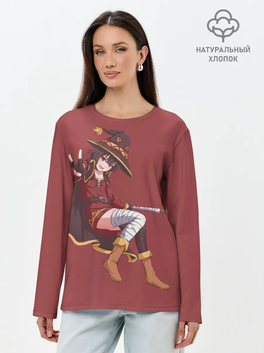 Лонгслив женский. Хлопок / Megumin peace