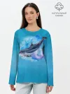 Лонгслив женский. Хлопок / Дельфин