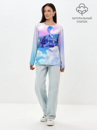 Лонгслив женский. Хлопок / Fortnite Bus