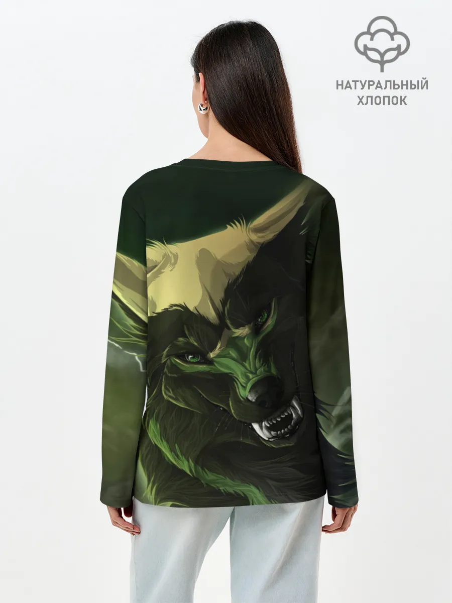 Лонгслив женский. Хлопок / Дикий хищник