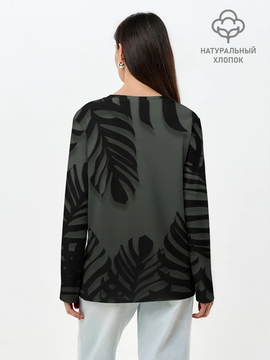 Лонгслив женский. Хлопок / Велоцераптор