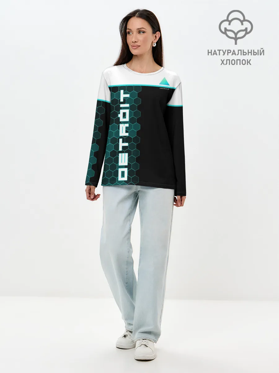 Лонгслив женский. Хлопок / Детройт: Стать человеком