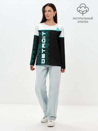 Лонгслив женский. Хлопок / Детройт: Стать человеком