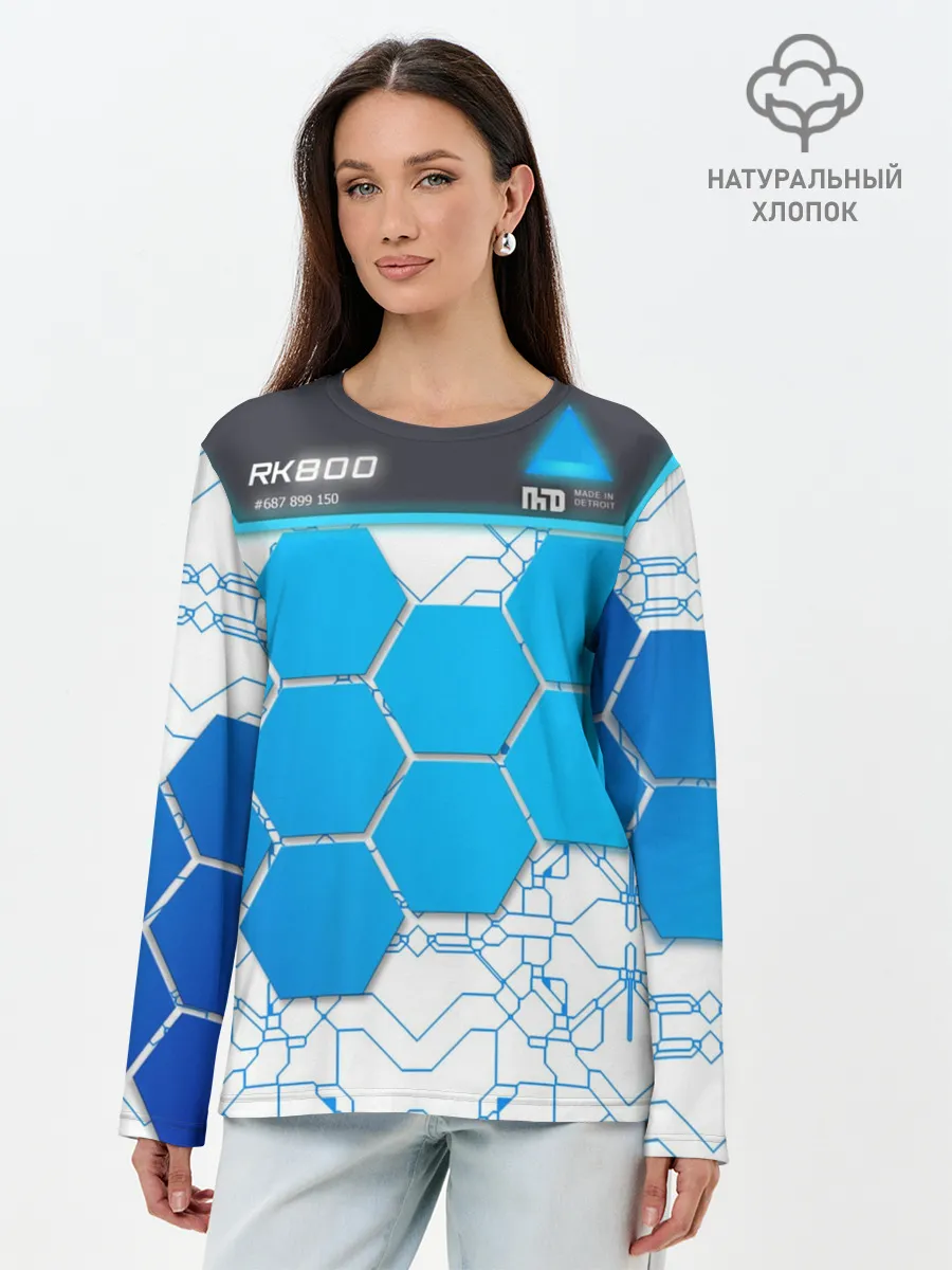 Лонгслив женский. Хлопок / Detroit: become human RK800