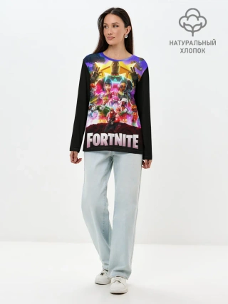 Лонгслив женский. Хлопок / Fortnite Королевская Битва