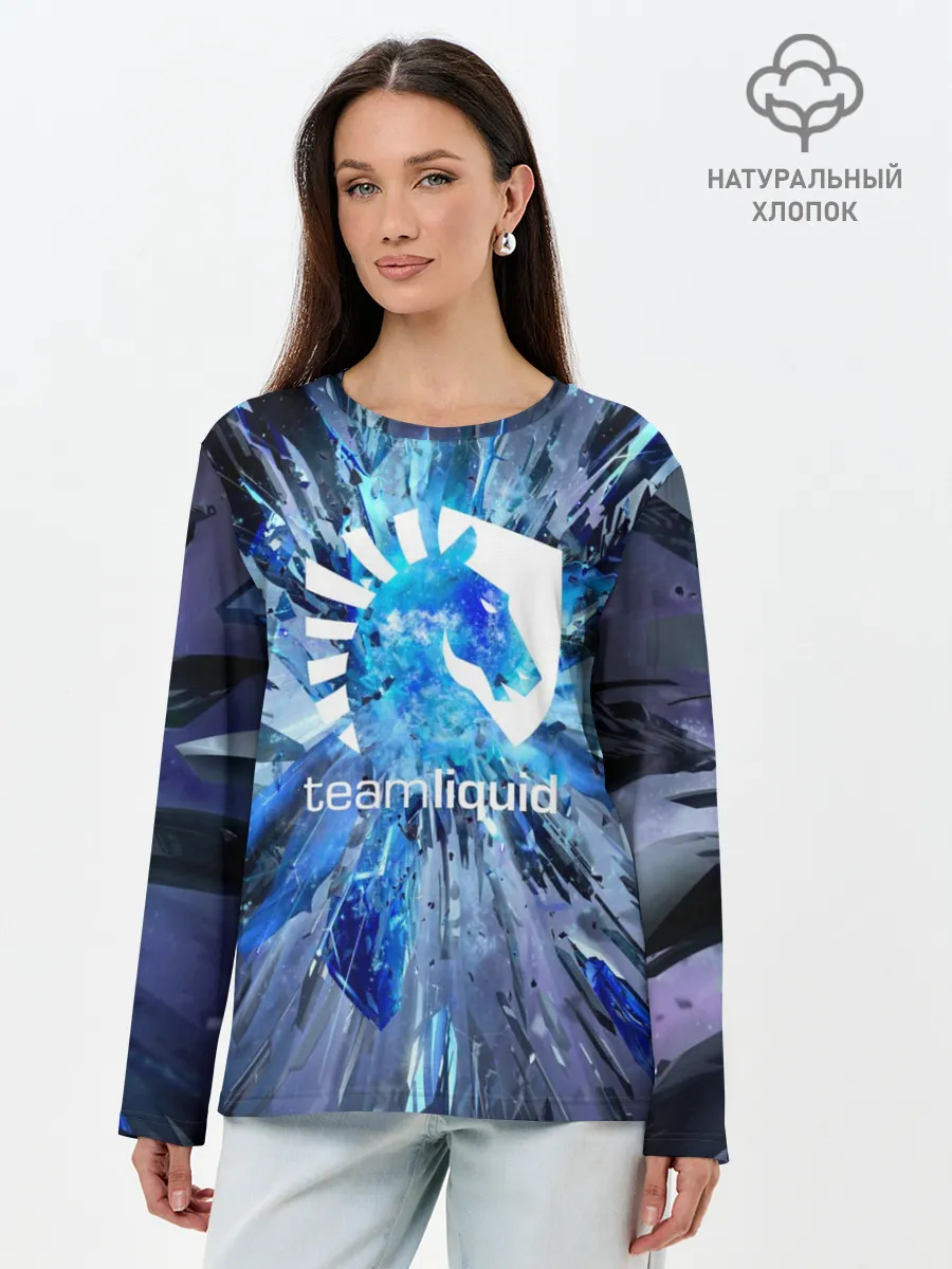 Лонгслив женский. Хлопок / TEAM LIQUID E-SPORT