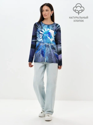 Лонгслив женский. Хлопок / TEAM LIQUID E-SPORT