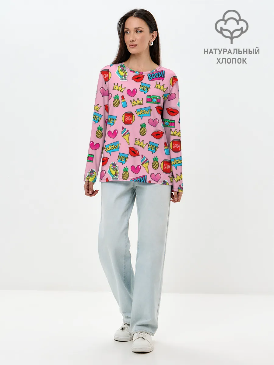 Лонгслив женский. Хлопок / Pop Art