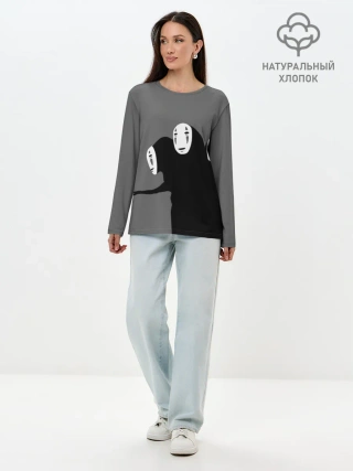 Лонгслив женский. Хлопок / Трехголовый бог Каонаси