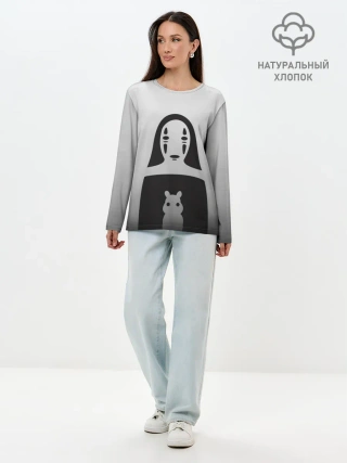 Лонгслив женский. Хлопок / Каонаси и хомячок