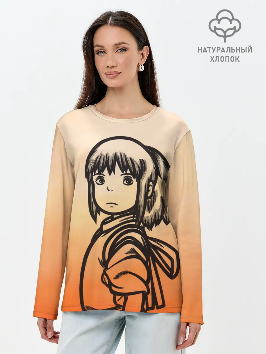 Лонгслив женский. Хлопок / Тихиро Огино
