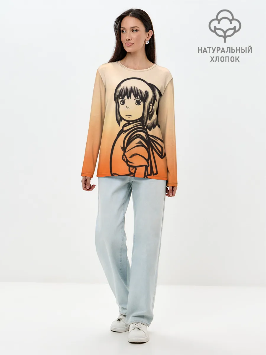 Лонгслив женский. Хлопок / Тихиро Огино