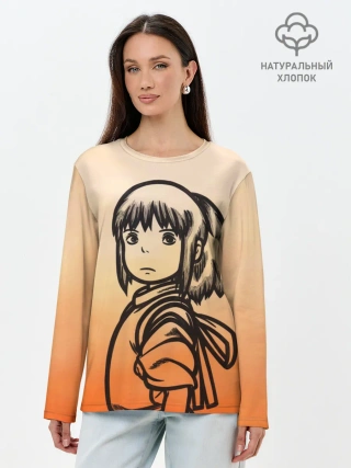 Лонгслив женский. Хлопок / Тихиро Огино