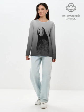Лонгслив женский. Хлопок / Мрачный Каонаси