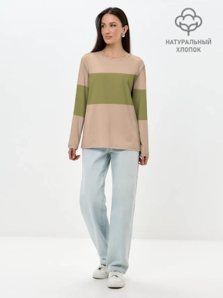 Лонгслив женский. Хлопок / Свитер Тихиро