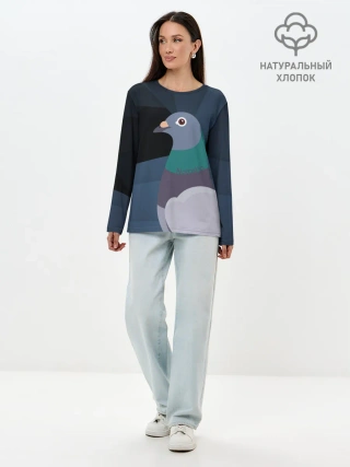 Лонгслив женский. Хлопок / Голубь Наташа