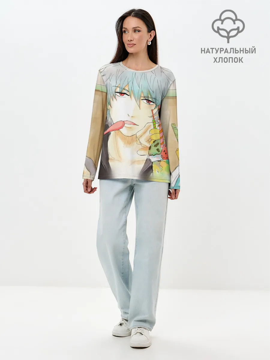 Лонгслив женский. Хлопок / манга Серебряная душа