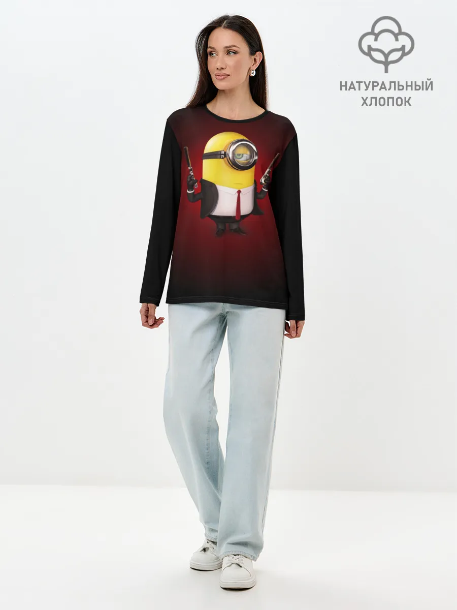 Лонгслив женский. Хлопок / Hitman __