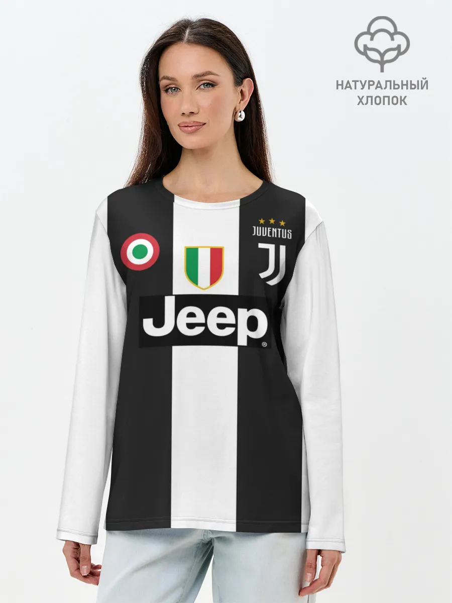 Лонгслив женский. Хлопок / Форма Ювентуса 18-19