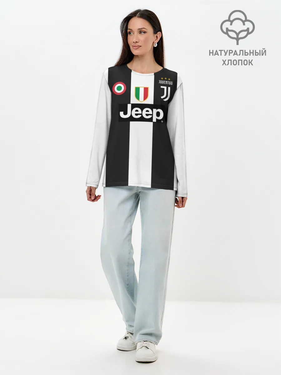 Лонгслив женский. Хлопок / Форма Ювентуса 18-19