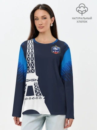 Лонгслив женский. Хлопок / Сборная Франции форма