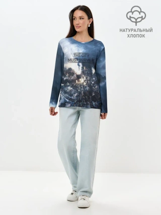 Лонгслив женский. Хлопок / Фростпанк
