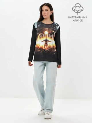 Лонгслив женский. Хлопок / Frostpunk - city