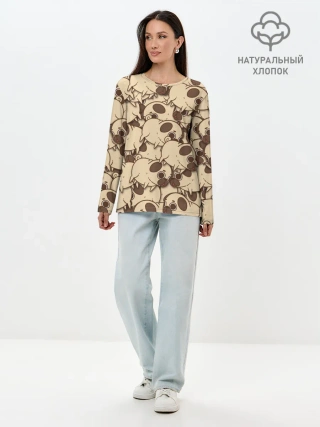 Лонгслив женский. Хлопок / мопс