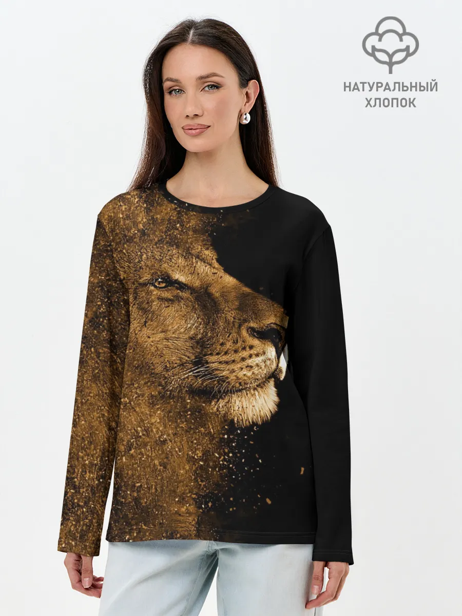Лонгслив женский. Хлопок / Лев