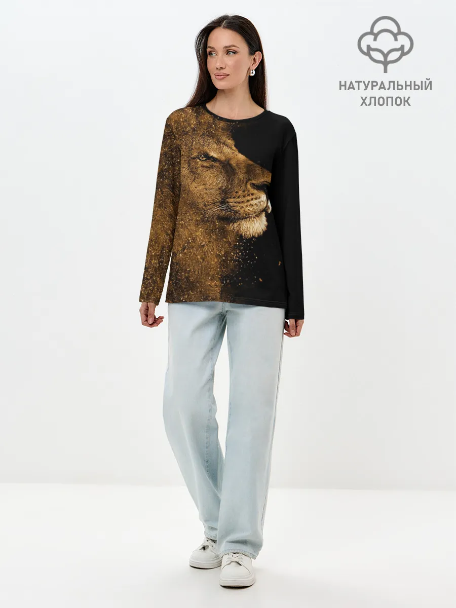 Лонгслив женский. Хлопок / Лев