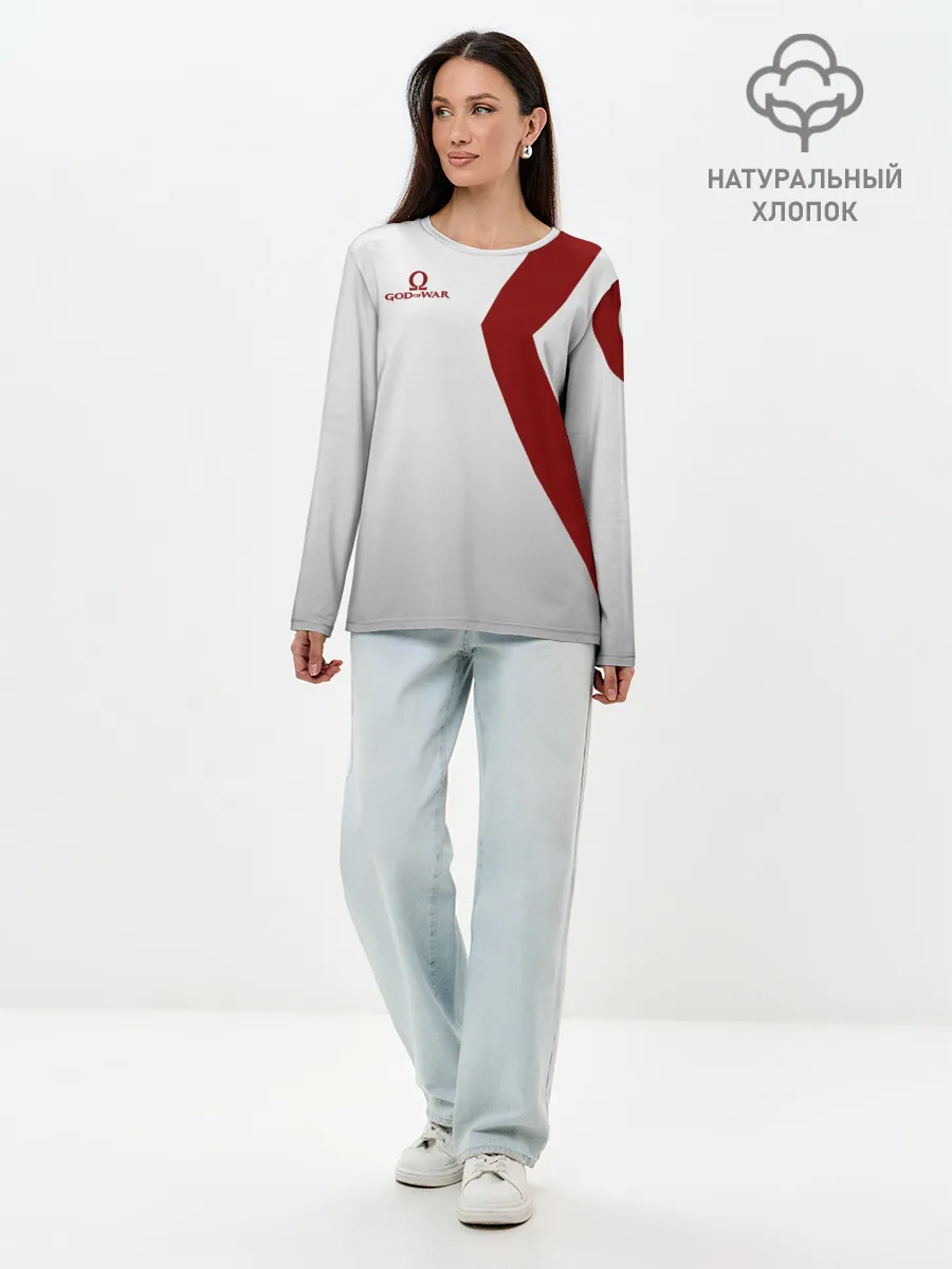 Лонгслив женский. Хлопок / GOD of WAR Татуировки Кратоса