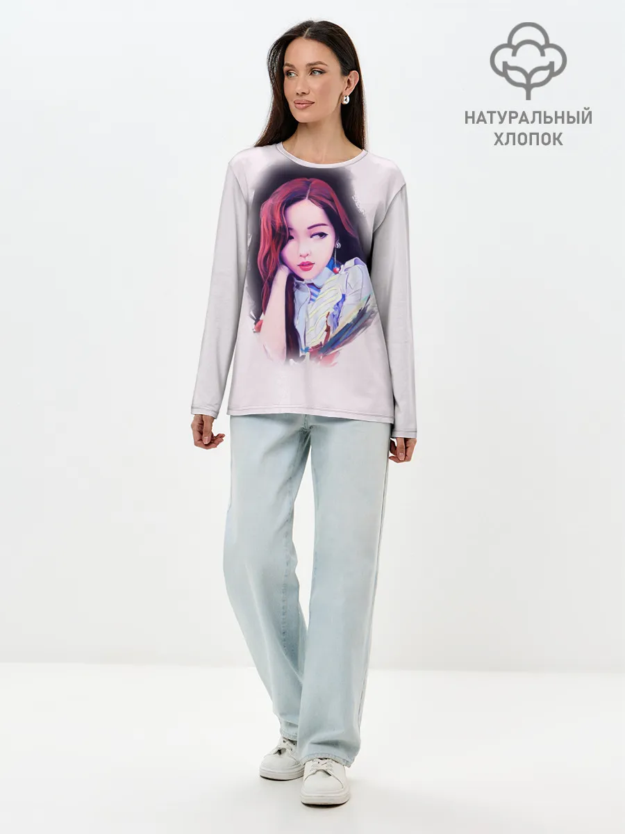 Лонгслив женский. Хлопок / BlackPink Розэ