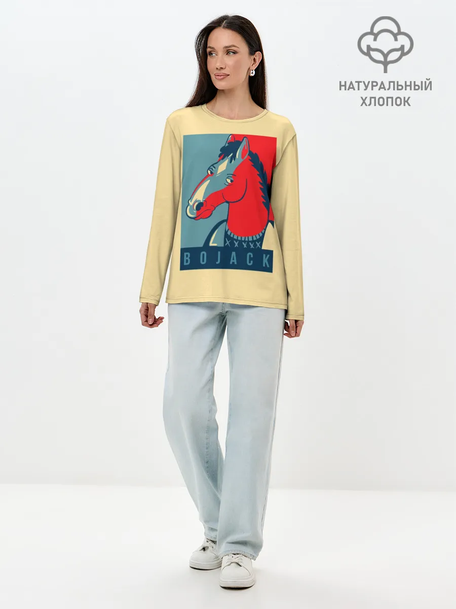 Лонгслив женский. Хлопок / Конь БоДжек #2