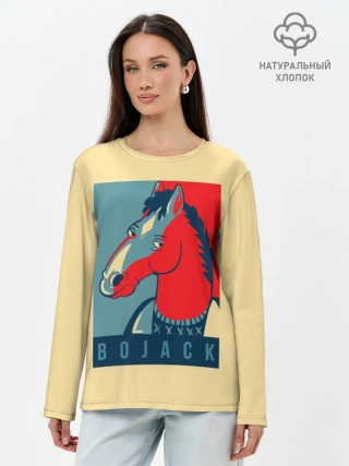 Лонгслив женский. Хлопок / Конь БоДжек #2