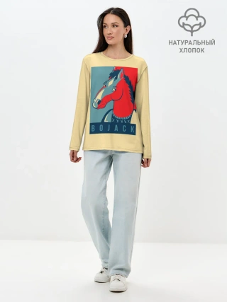 Лонгслив женский. Хлопок / Конь БоДжек #2