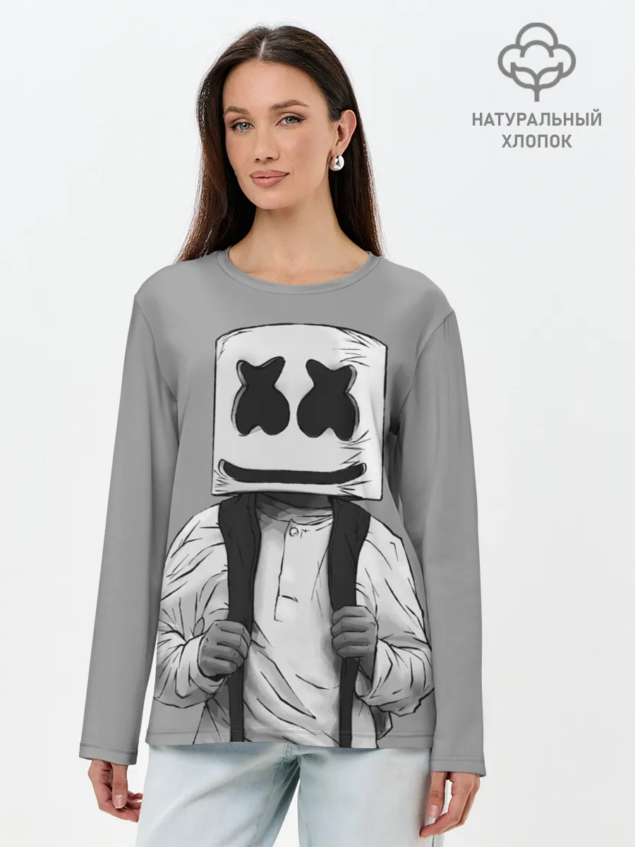 Лонгслив женский. Хлопок / Electronic music