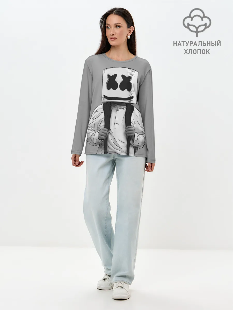 Лонгслив женский. Хлопок / Electronic music