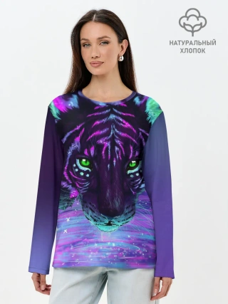 Лонгслив женский. Хлопок / Киса
