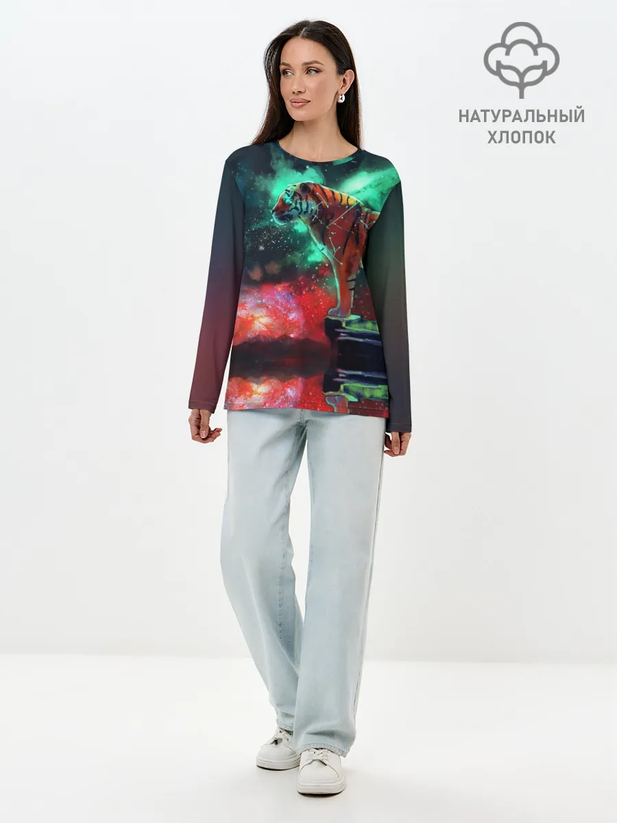 Лонгслив женский. Хлопок / Мистик