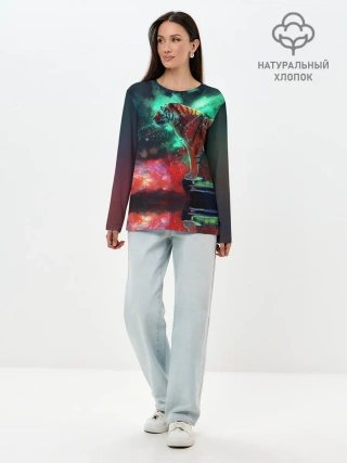 Лонгслив женский. Хлопок / Мистик