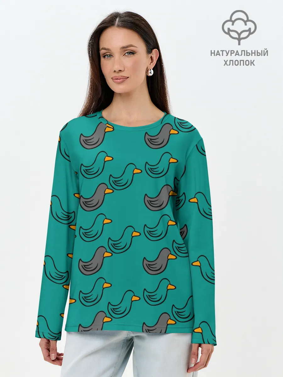 Лонгслив женский. Хлопок / Утка