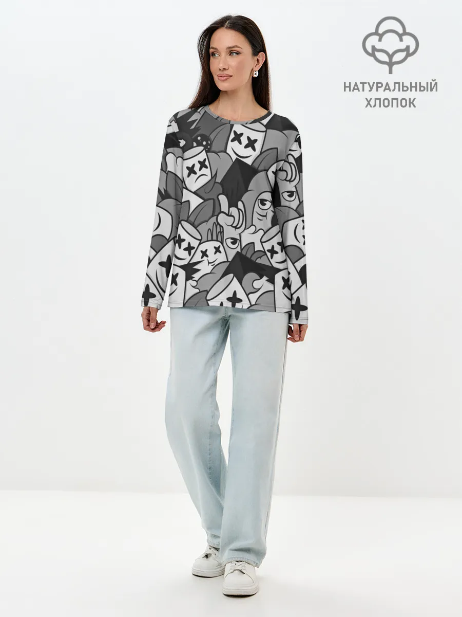 Лонгслив женский. Хлопок / Marshmello