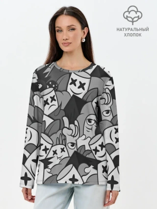 Лонгслив женский. Хлопок / Marshmello