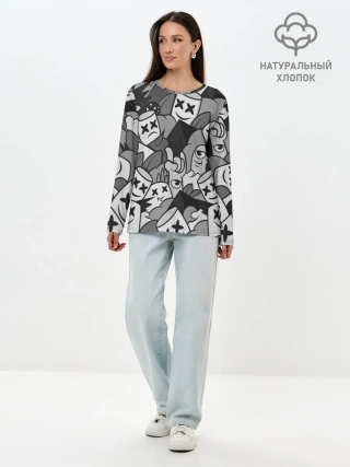 Лонгслив женский. Хлопок / Marshmello