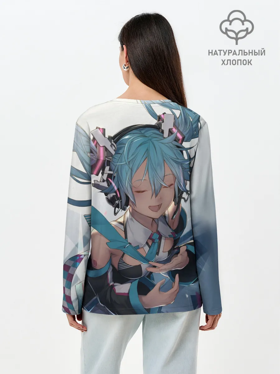 Лонгслив женский. Хлопок / Безумная Хатсуне