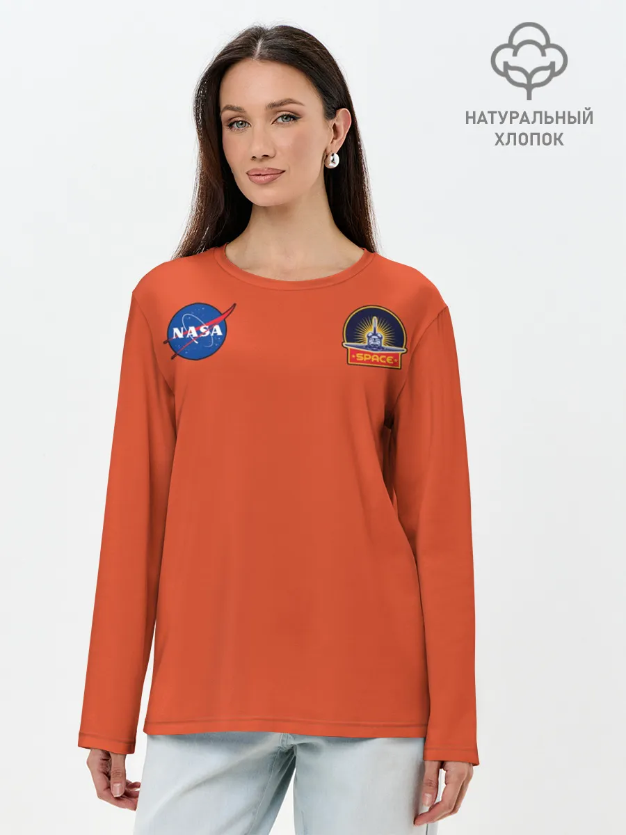 Лонгслив женский. Хлопок / NASA