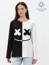 Лонгслив женский. Хлопок / MARSHMELLO BLACK & WHITE