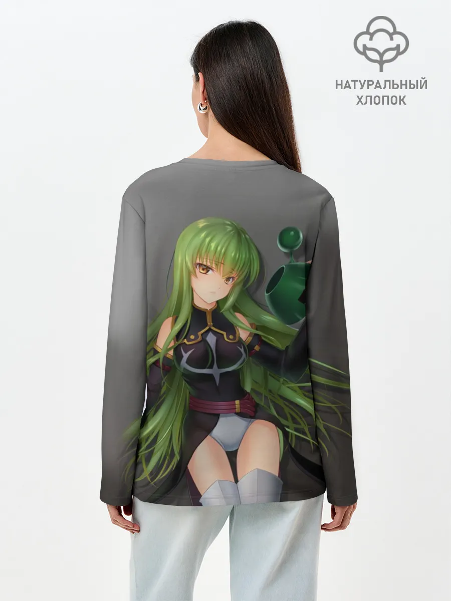 Лонгслив женский. Хлопок / Code Geass art gray