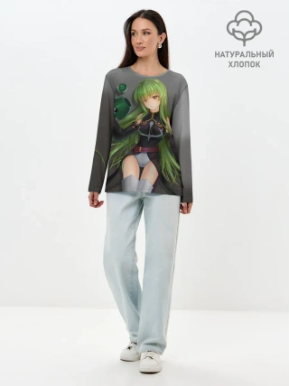 Лонгслив женский. Хлопок / Code Geass art gray
