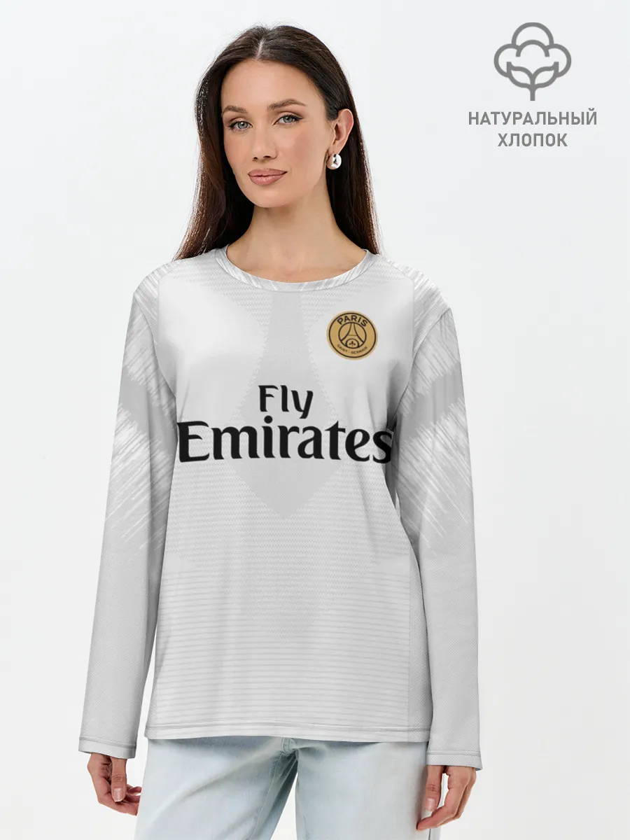 Лонгслив женский. Хлопок / Mbappe away 18-19